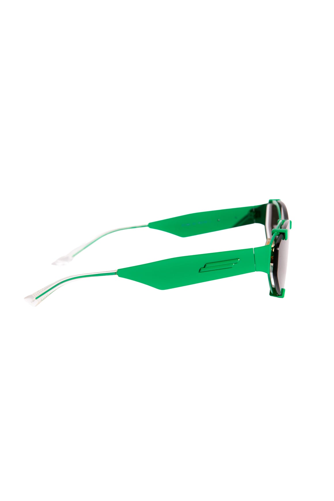 BOTTEGA VENETA Black & Green Slim Frame Sunglasses