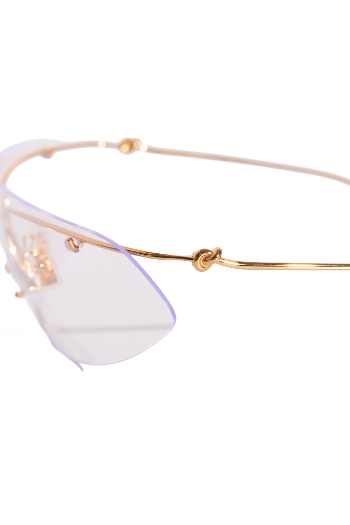 BOTTEGA VENETA Clear Gold Shield Sunglasses