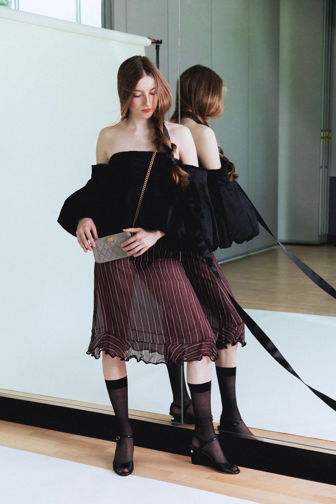 MARNI Maroon Sheer Skirt (Sz. S)