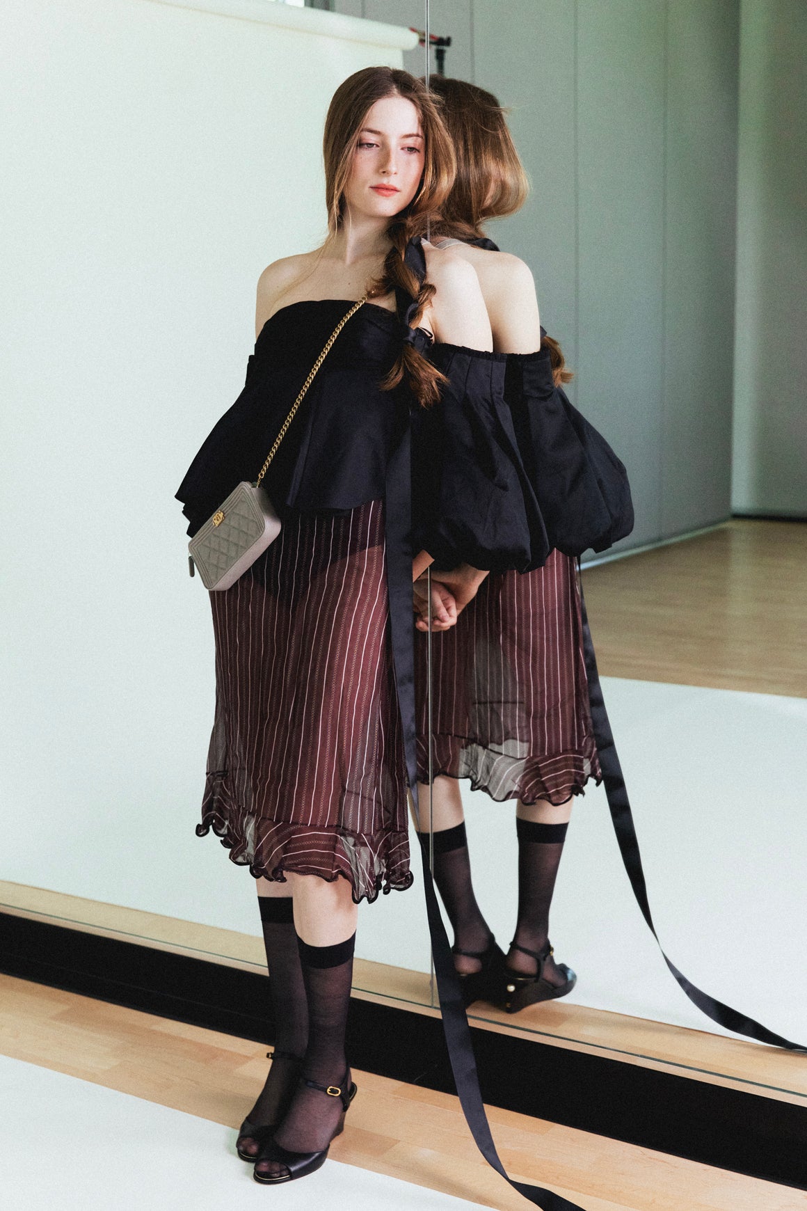 MARNI Maroon Sheer Skirt (Sz. S)