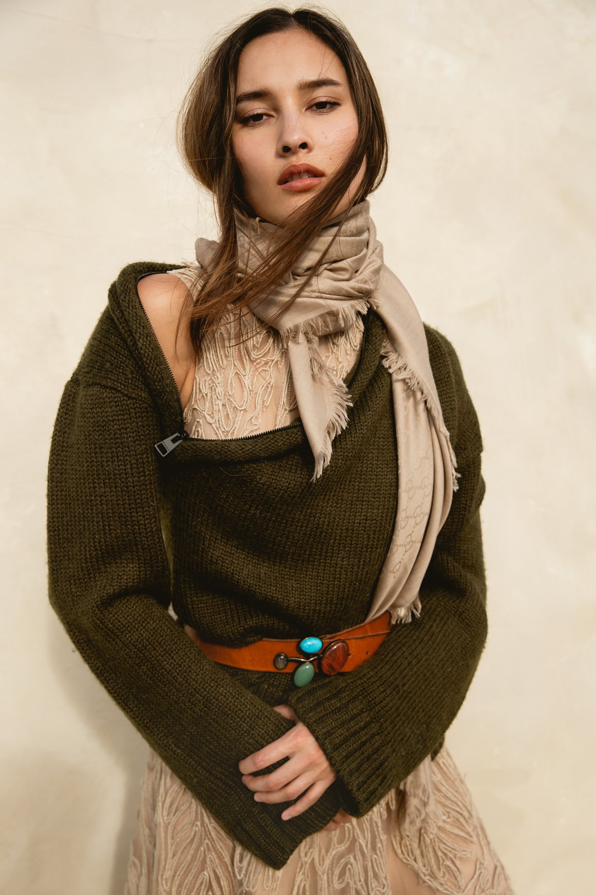 JWANDERSON Olive Zipper Detail Sweater (Sz. XS)
