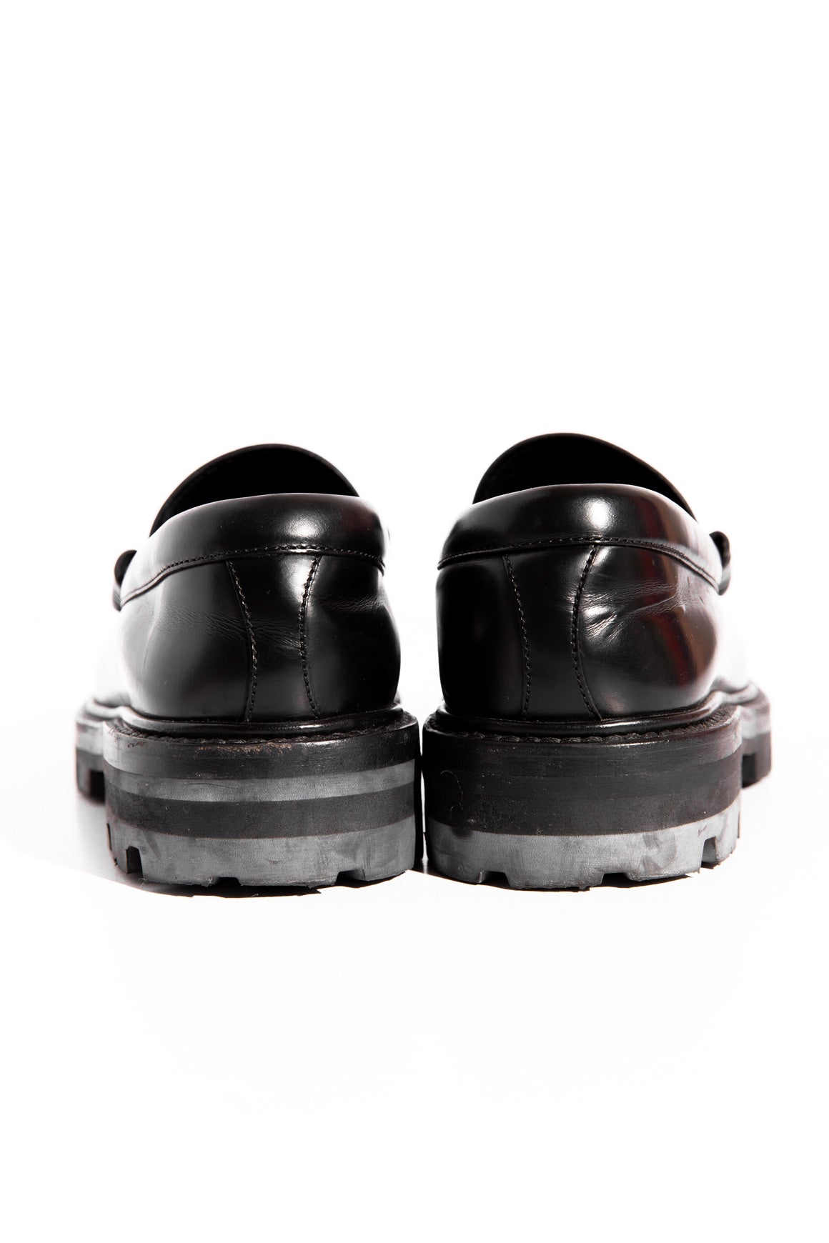 CELINE Black Leather Lug Loafers (Sz.37)