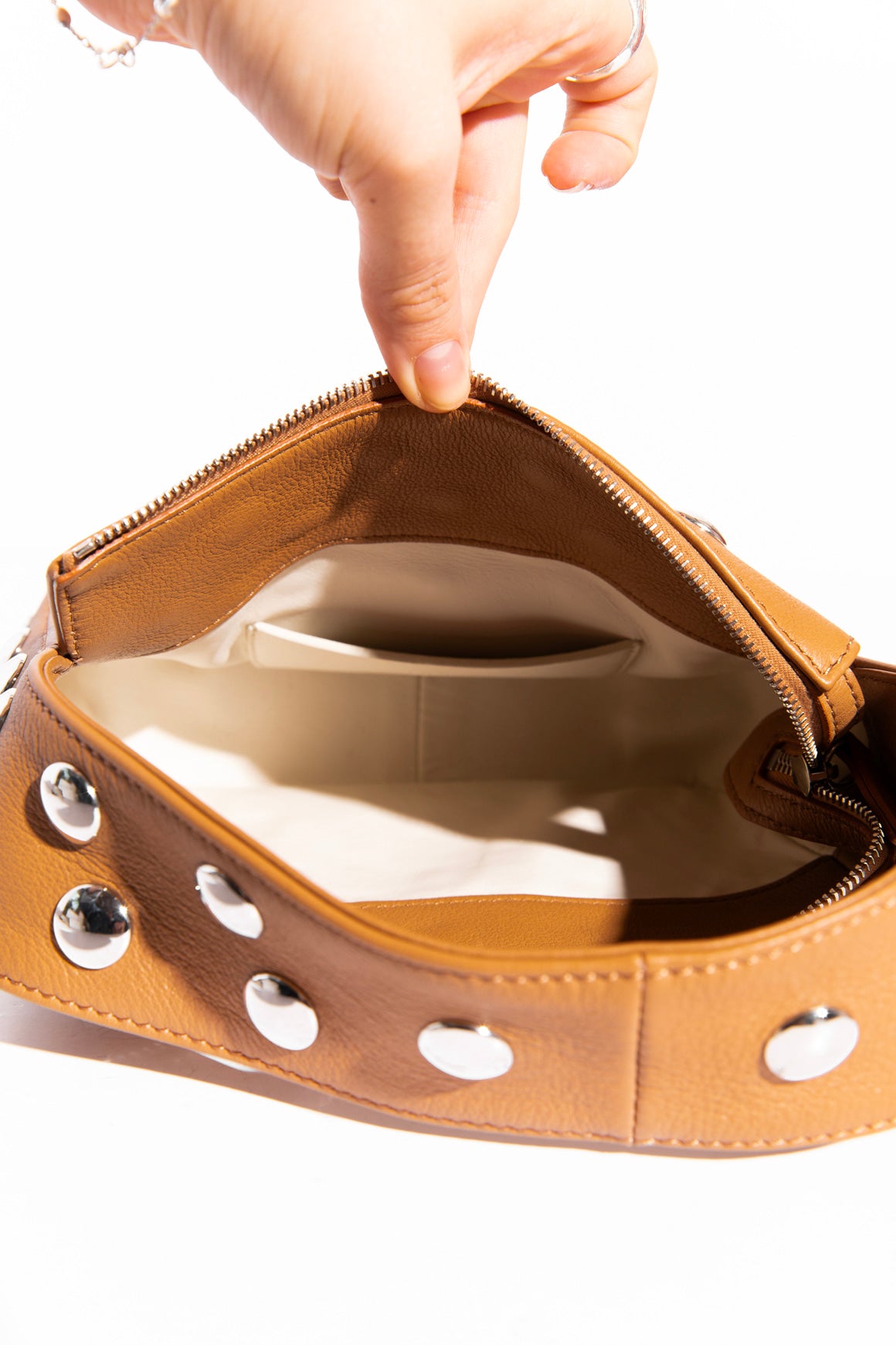 KHAITE Tan Grommet Small "Elena" Bag