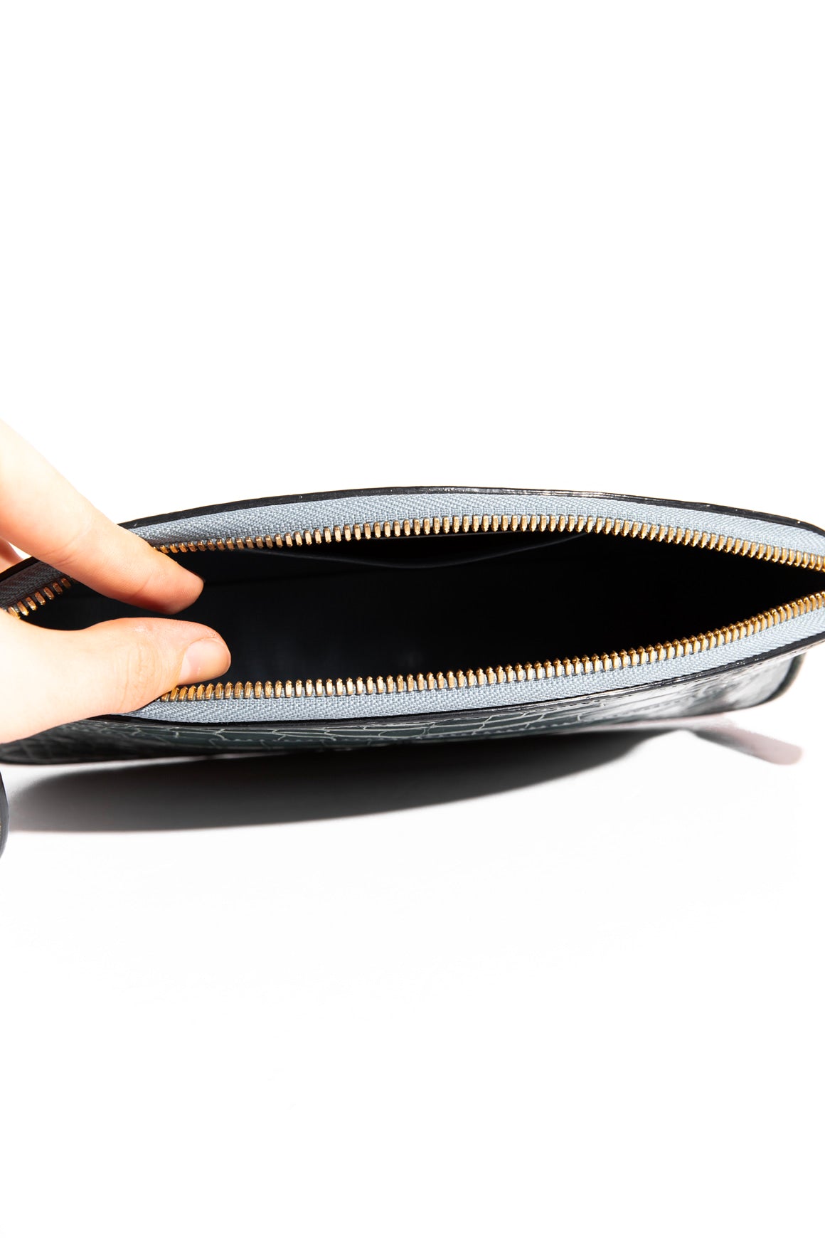 LOUIS VUITTON Teal "Lockit" Clutch