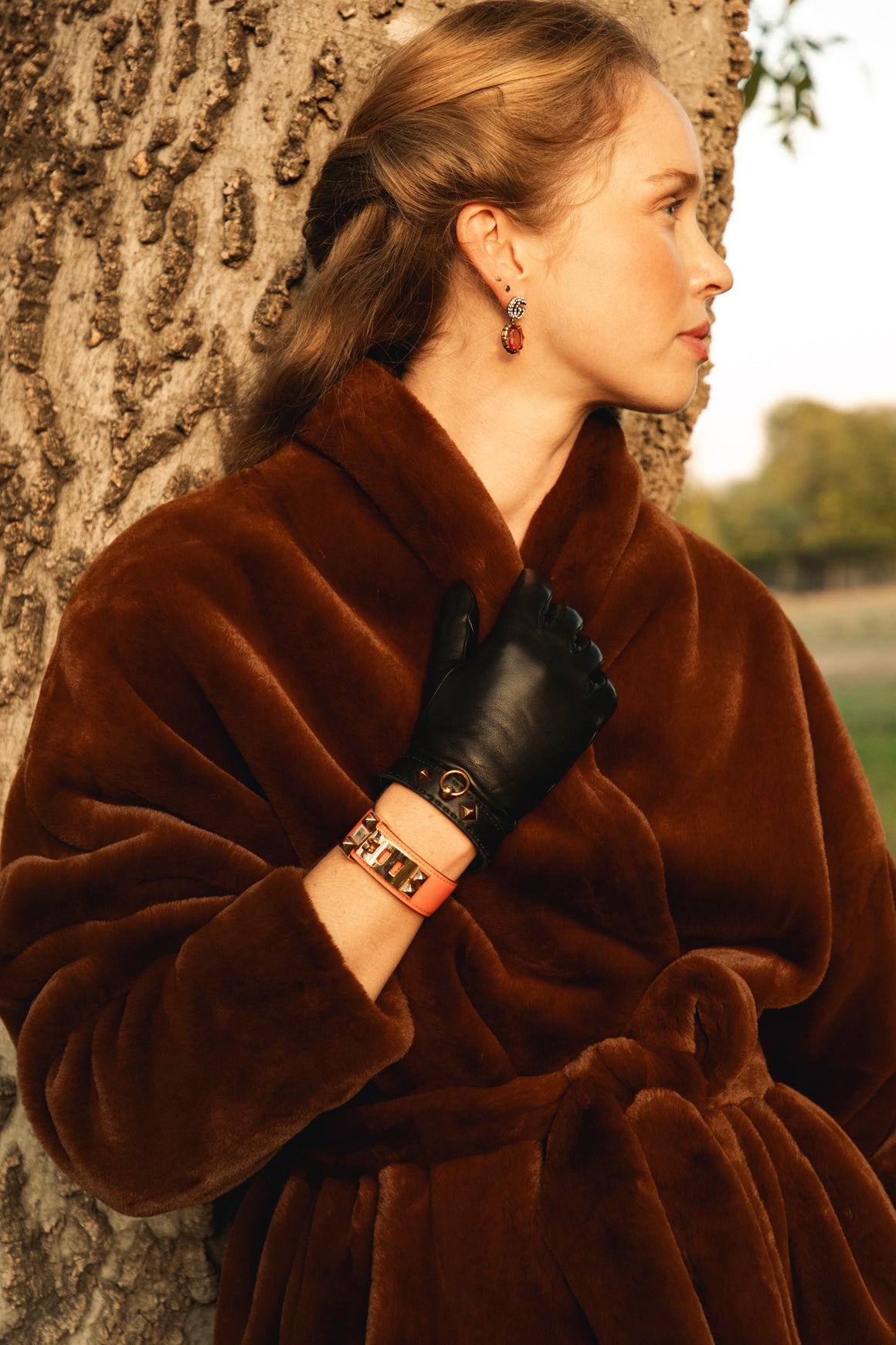 TOTEME Brown Chelsea Faux Fur Coat (Sz.S)