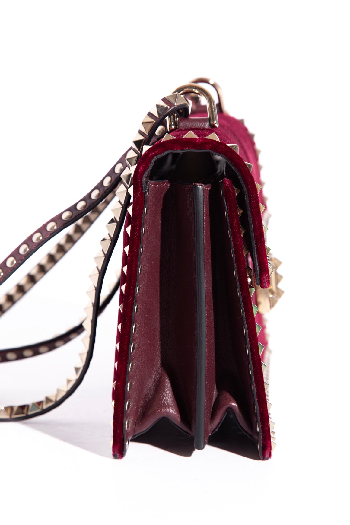 VALENTINO Velvet Rockstud Crossbody Bag