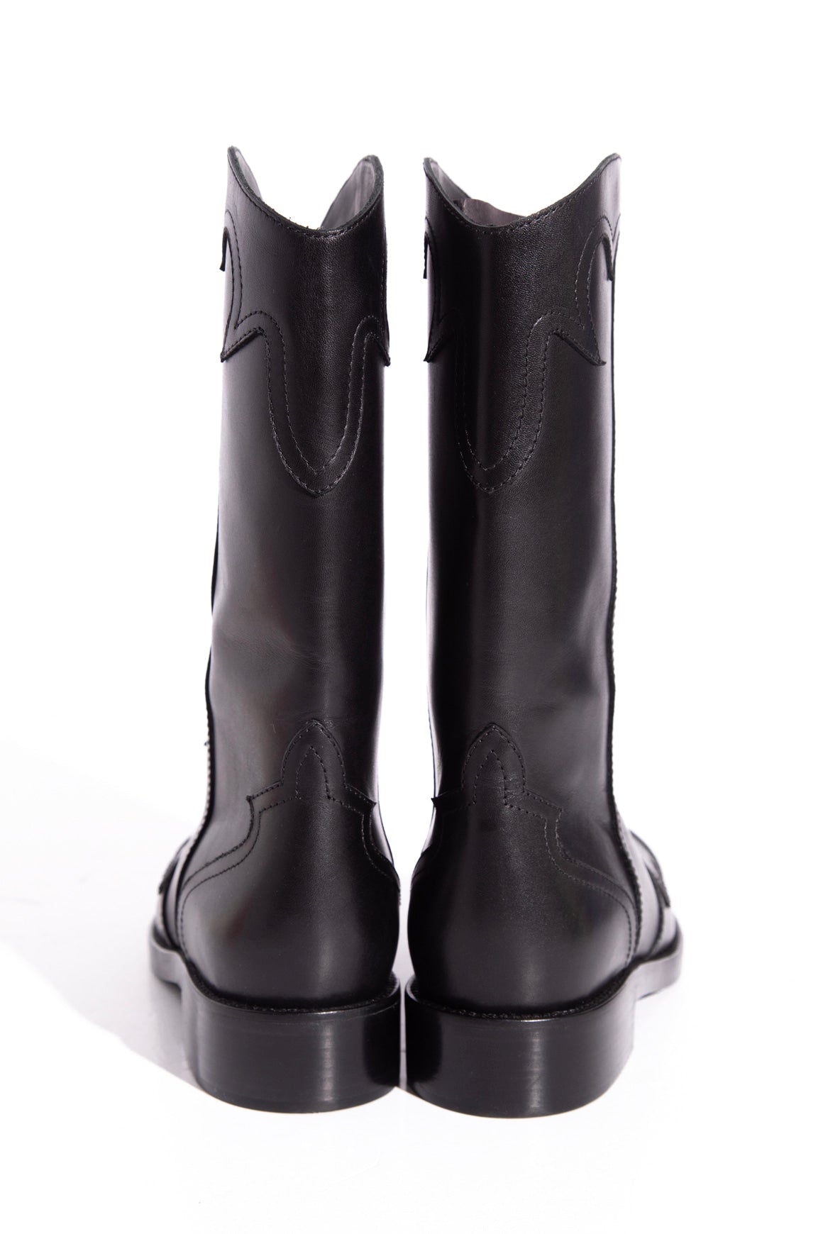 CHANEL Leather Western Motif High Boots (Sz. 39)