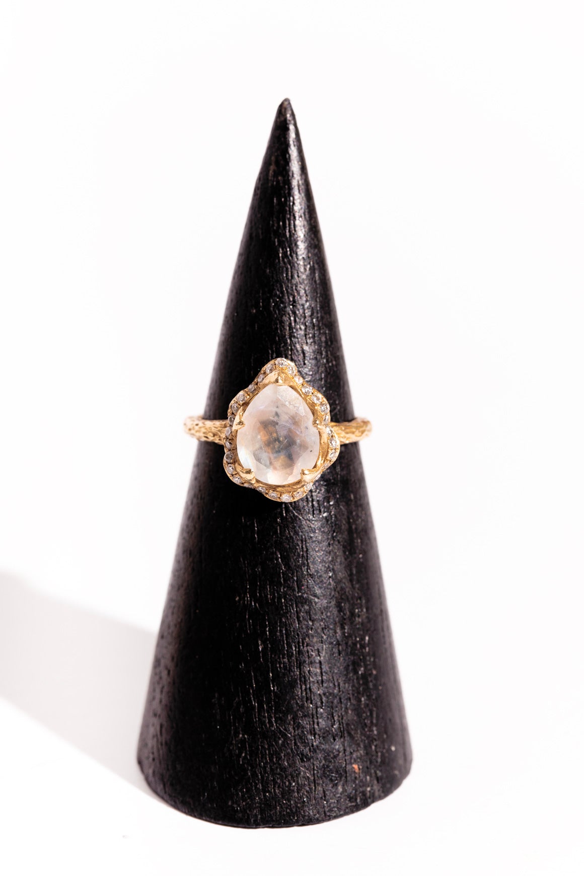 LOGAN HOLLOWELL "Baby Queen" Moonstone & Diamond Ring