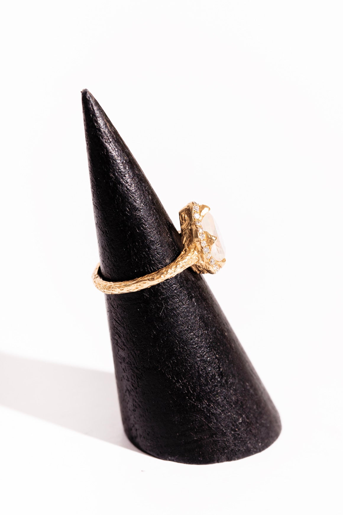 LOGAN HOLLOWELL "Baby Queen" Moonstone & Diamond Ring