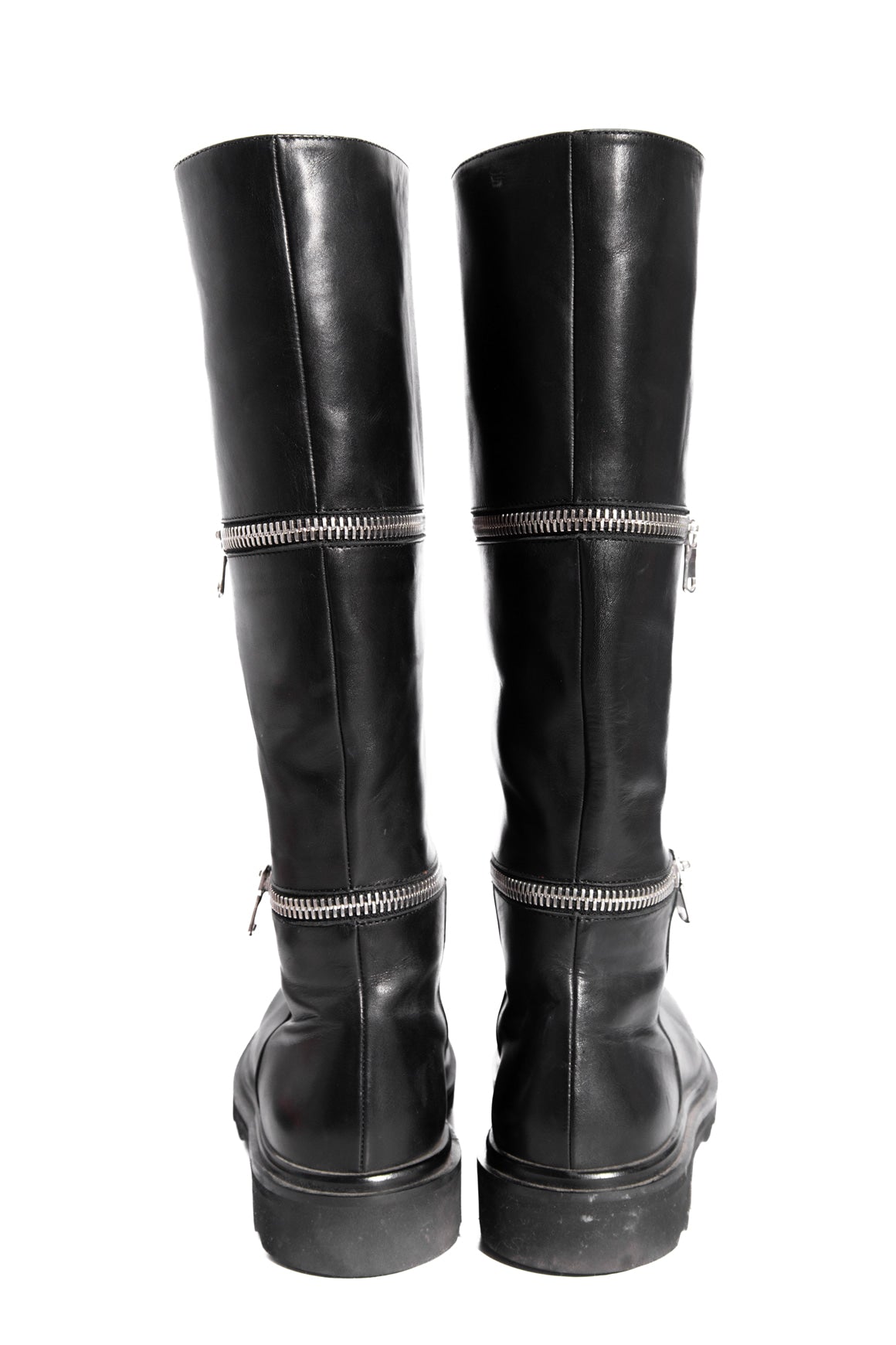 MARNI Detachable Double-Zip Tall Leather Boots (Sz. 36)