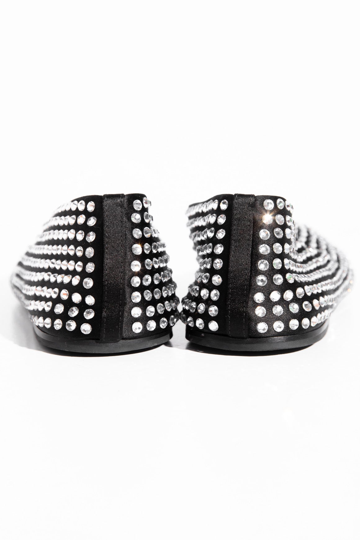 KHAITE Crystal-Embellished Satin Ballet Flats (Sz.39)