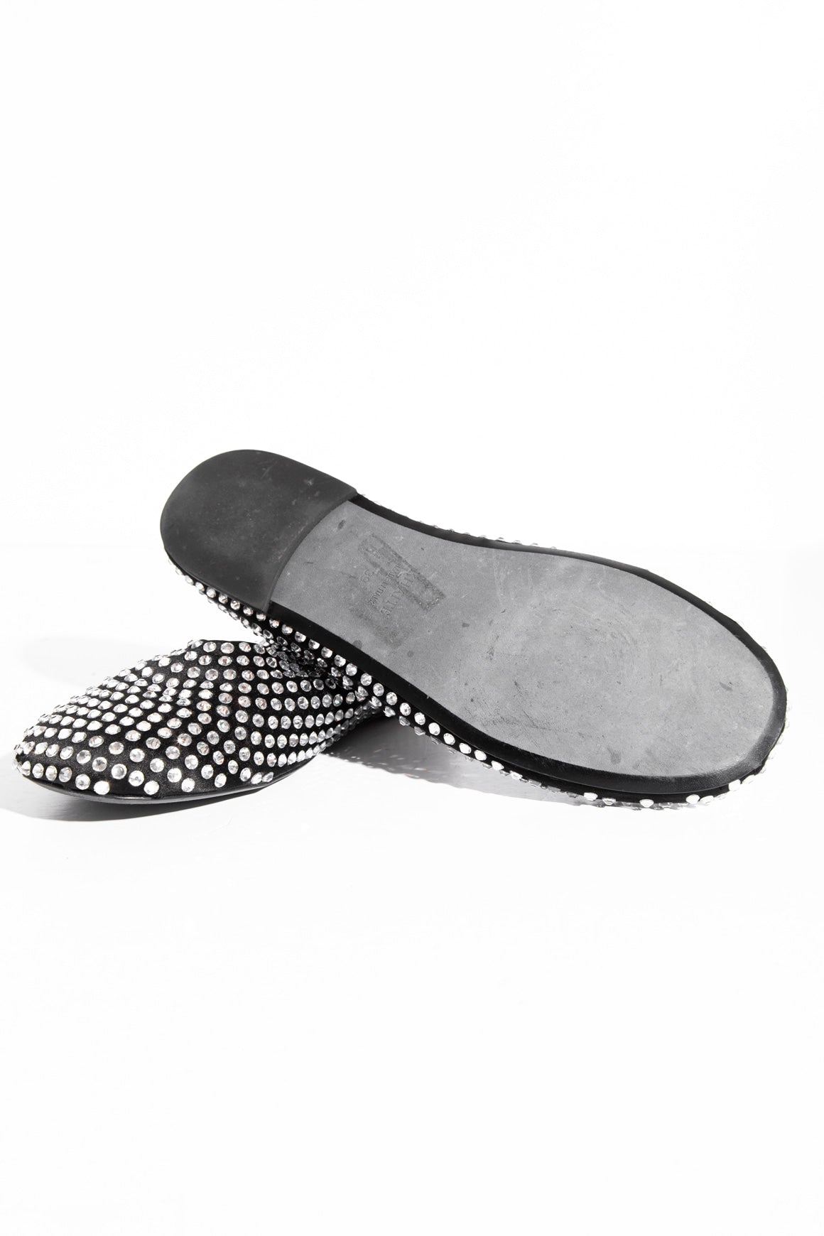 KHAITE Crystal-Embellished Satin Ballet Flats (Sz.39)