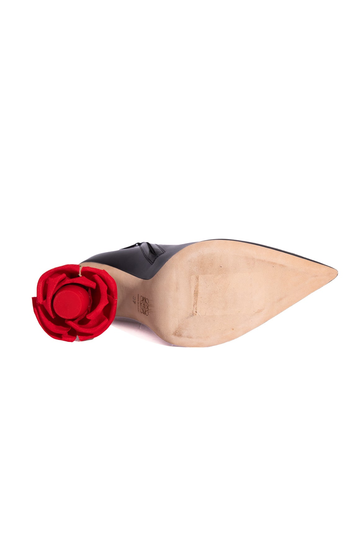 LOEWE Black Rose Heel Booties (Sz. 37)