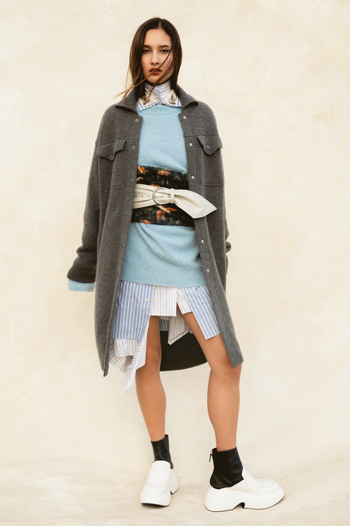 ROHE Light Blue Fuzzy Oversized Sweater (Sz. L)