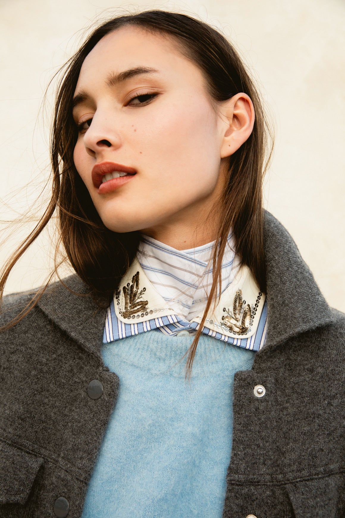 ROHE Light Blue Fuzzy Oversized Sweater (Sz. L)