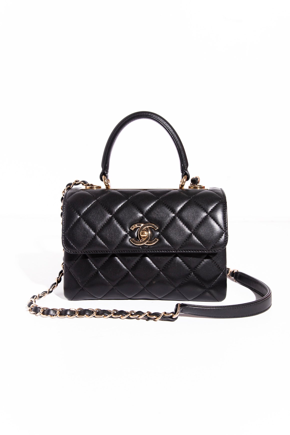 CHANEL Black Mini Trendy CC Top Handle Bag