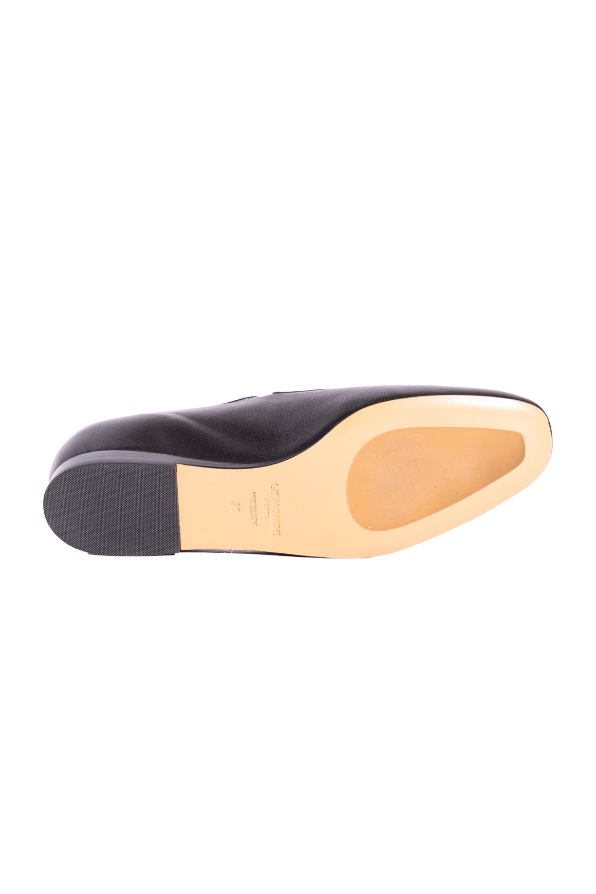 LE MONDE BERYL Black Leather Mary Jane Flats (Sz. 38)