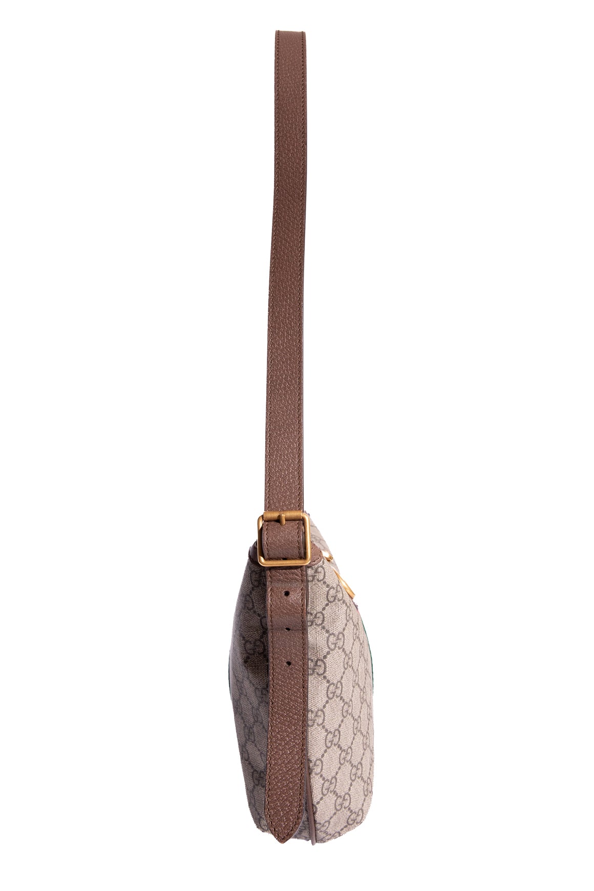 GUCCI Brown Ophidia Crescent Shoulder Bag