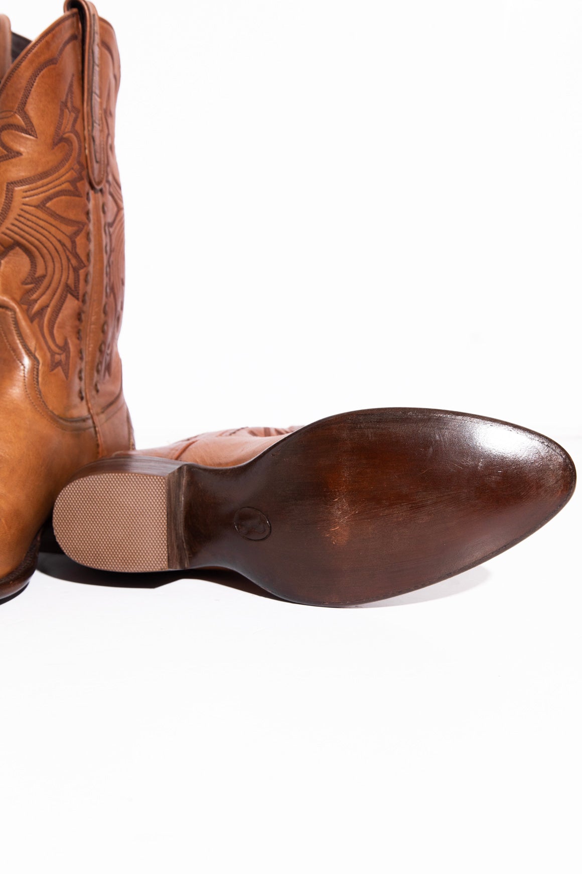 STALLION Western-Stitch Croc-Leather Detail Boots (Sz.40)