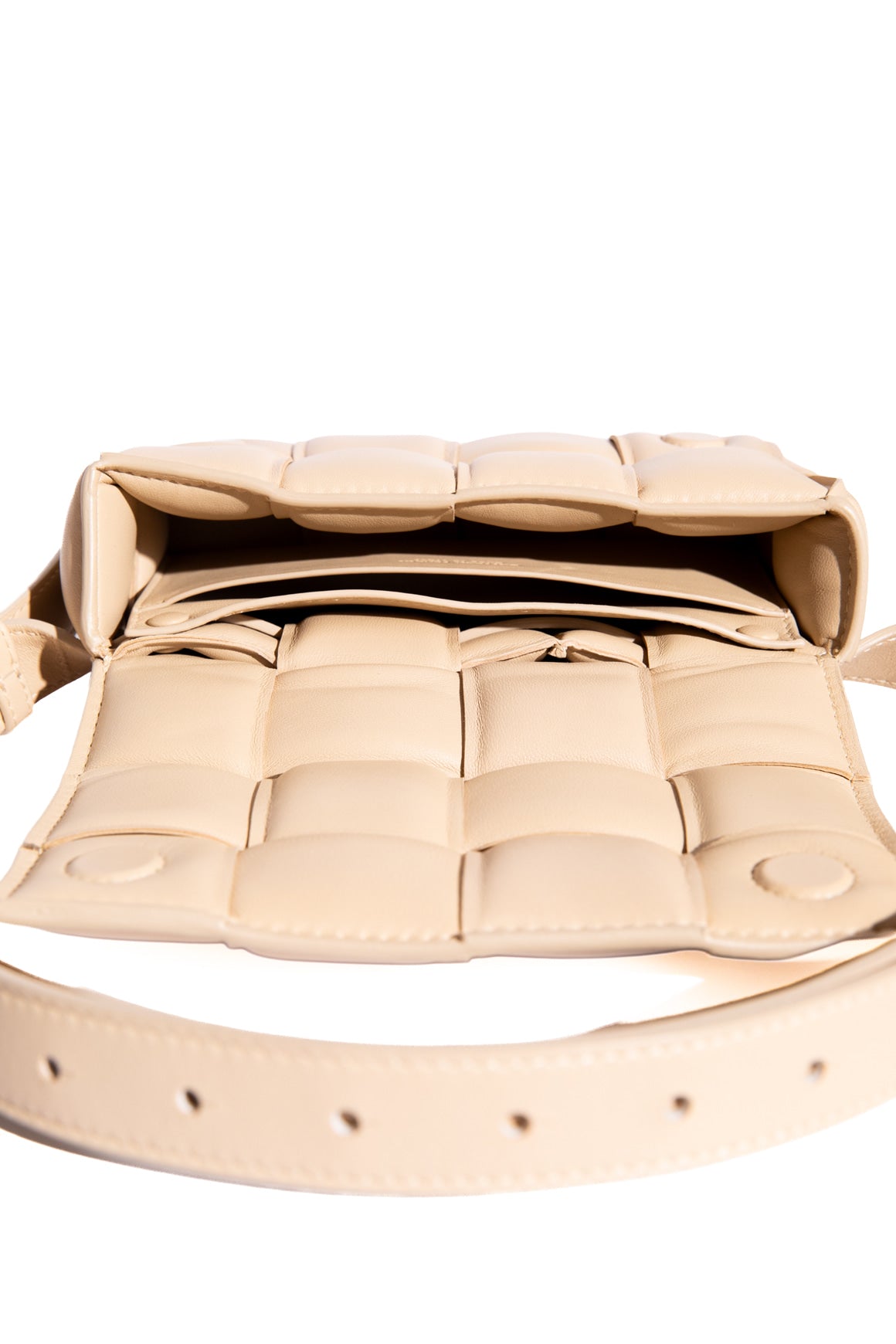 BOTTEGA VENETA Beige Mini Casette Belt Bag