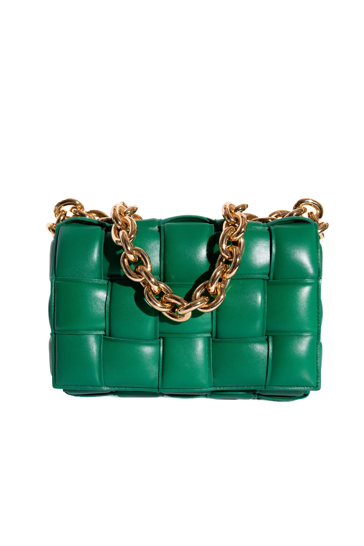 BOTTEGA VENETA Green Padded Chain Cassette Bag