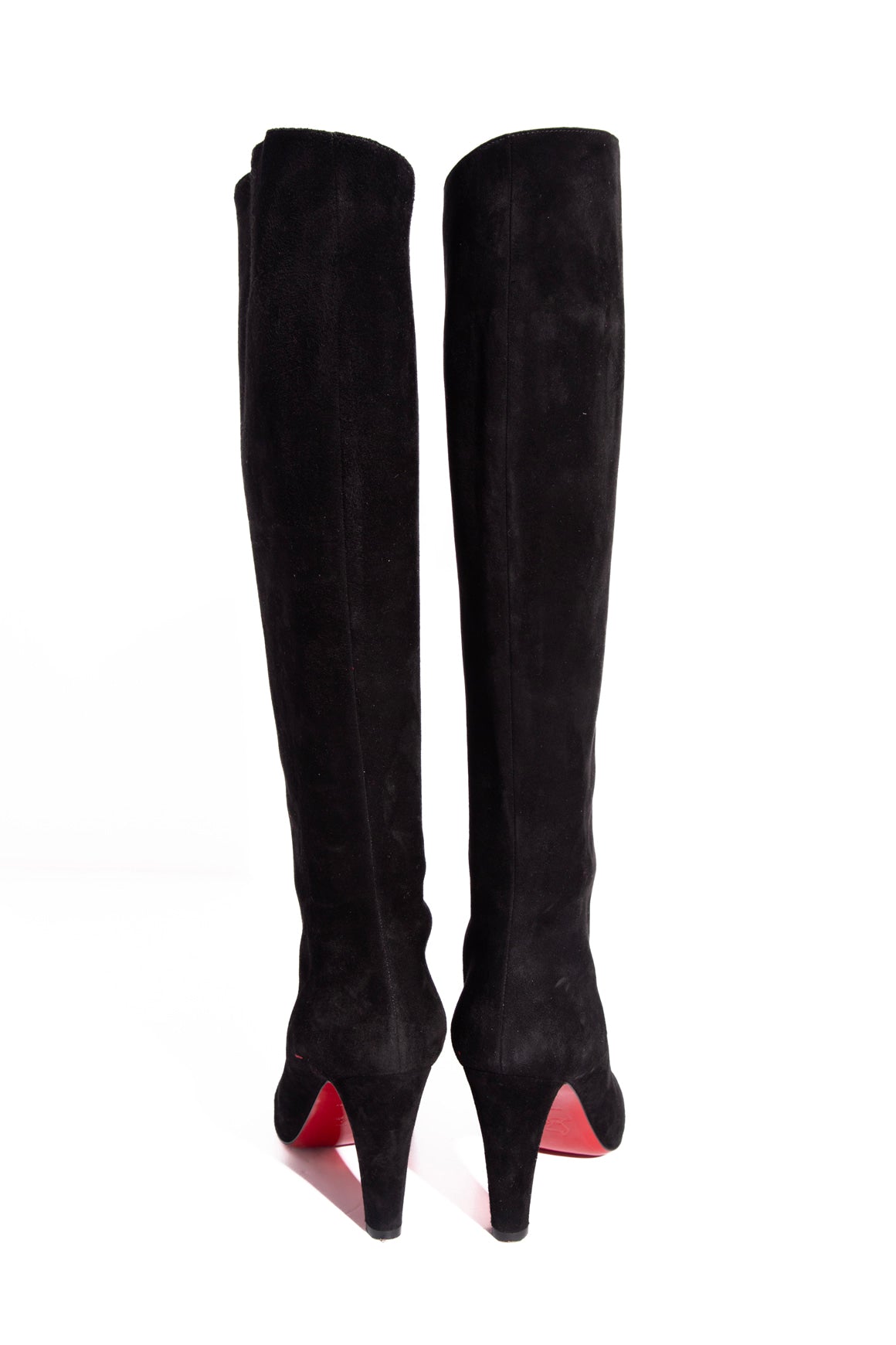 LOUBOUTIN Suede Knee High Heeled Boots (39.5)