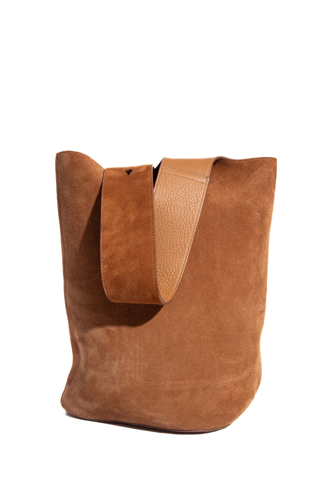 LOEWE Tobacco Suede Large Pebble Bucket Bag