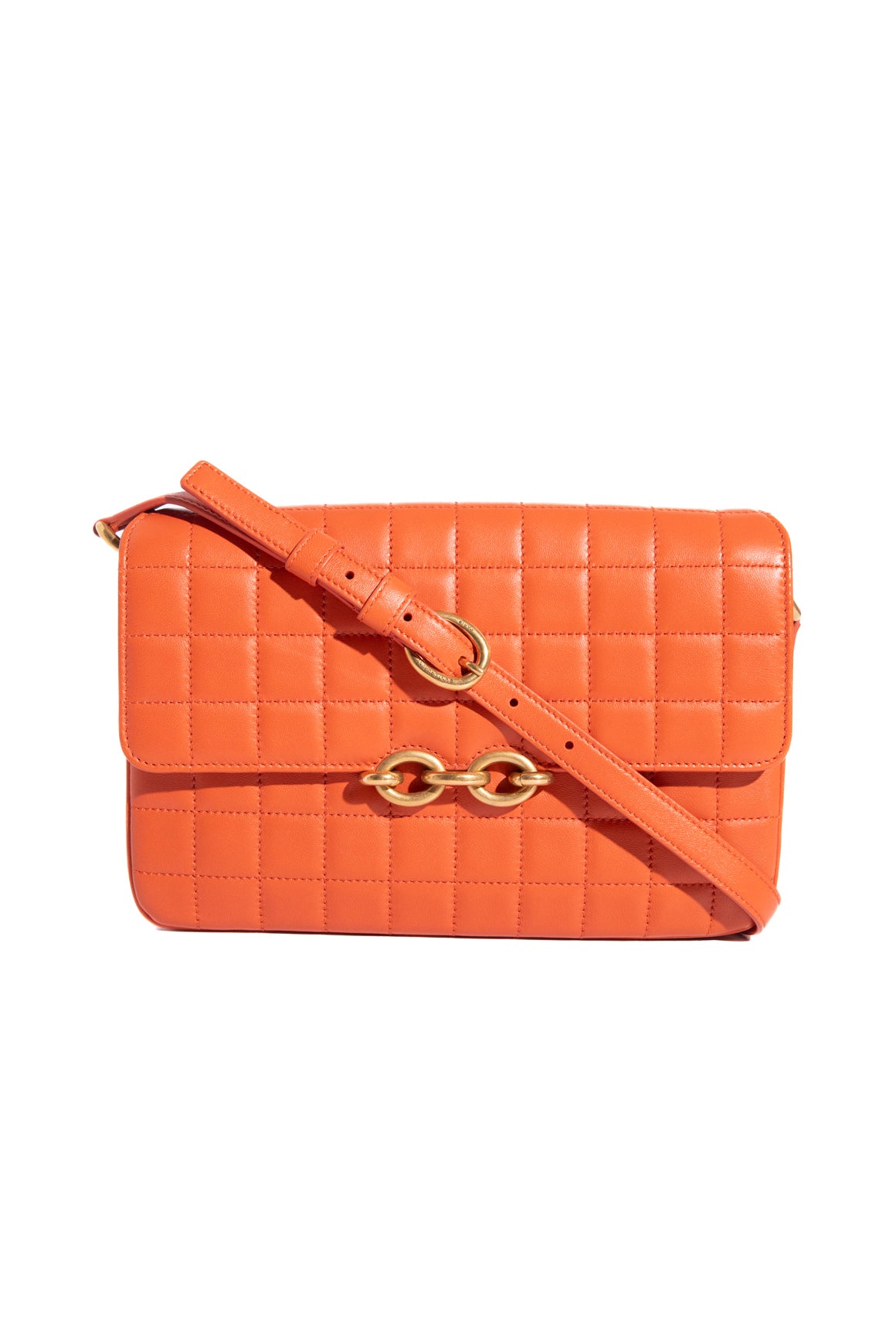 SAINT LAURENT Orange Le Maillon Shoulder Bag