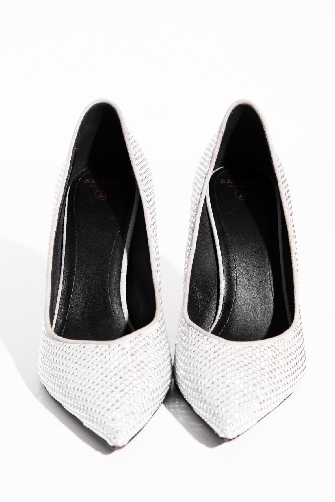 BALMAIN Silver Studded Gold Heel Pumps (Sz.39)