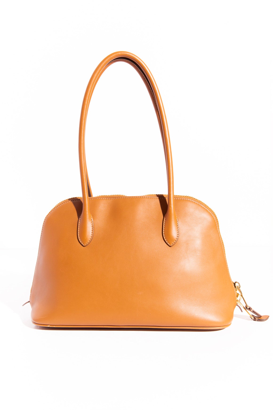 MIU MIU Cognac Leather Bolide Top Handle Bag