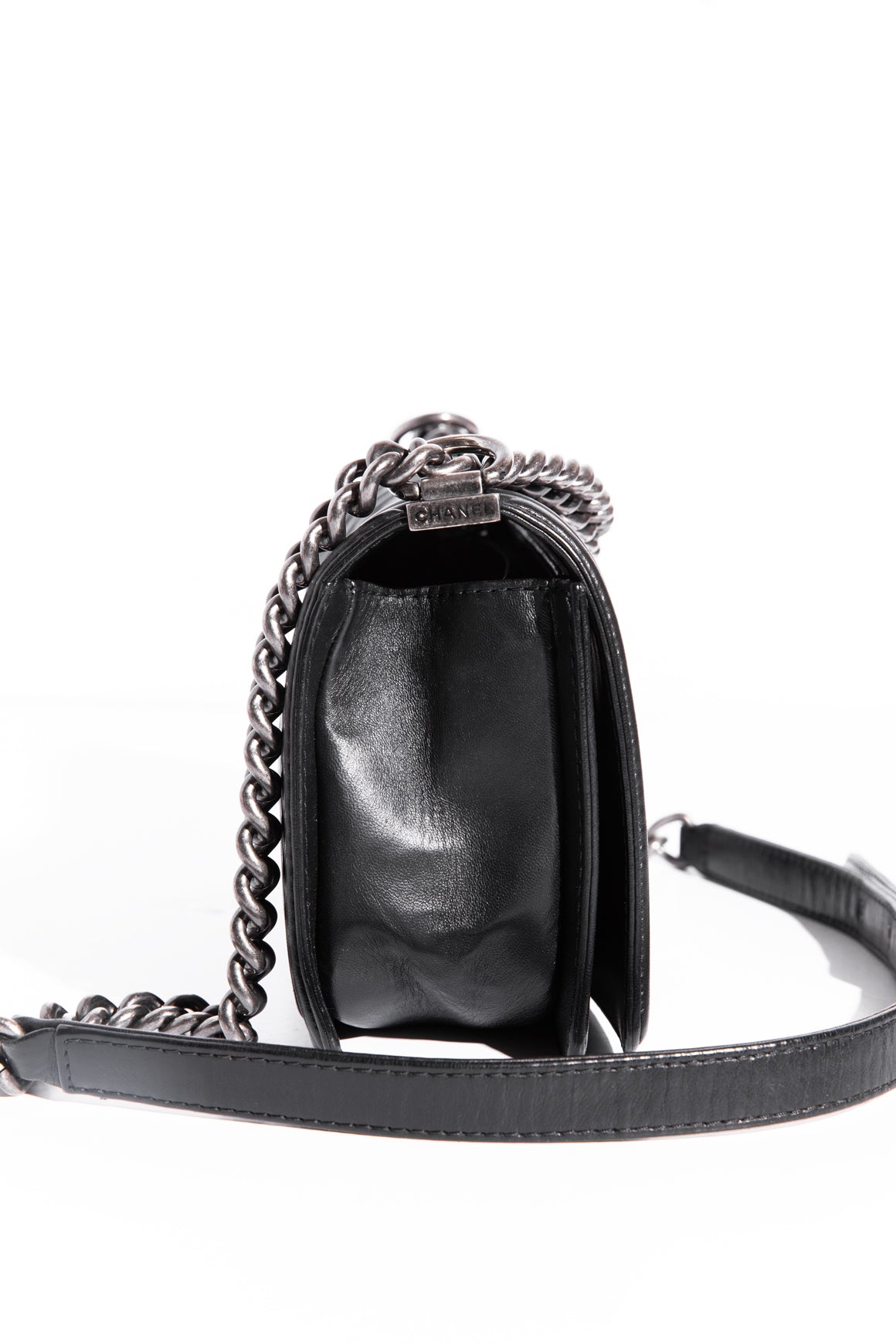 CHANEL 2014 Black Celtic Medium Boy Bag