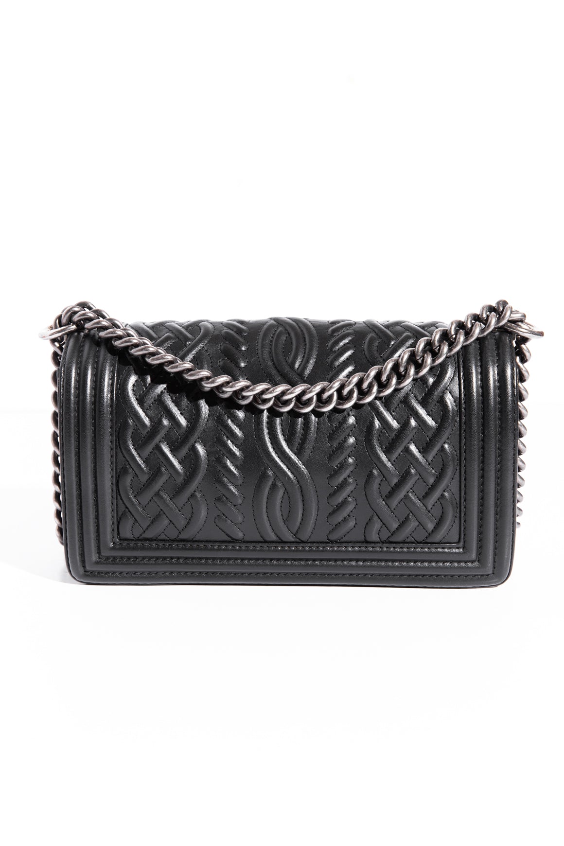 CHANEL 2014 Black Celtic Medium Boy Bag
