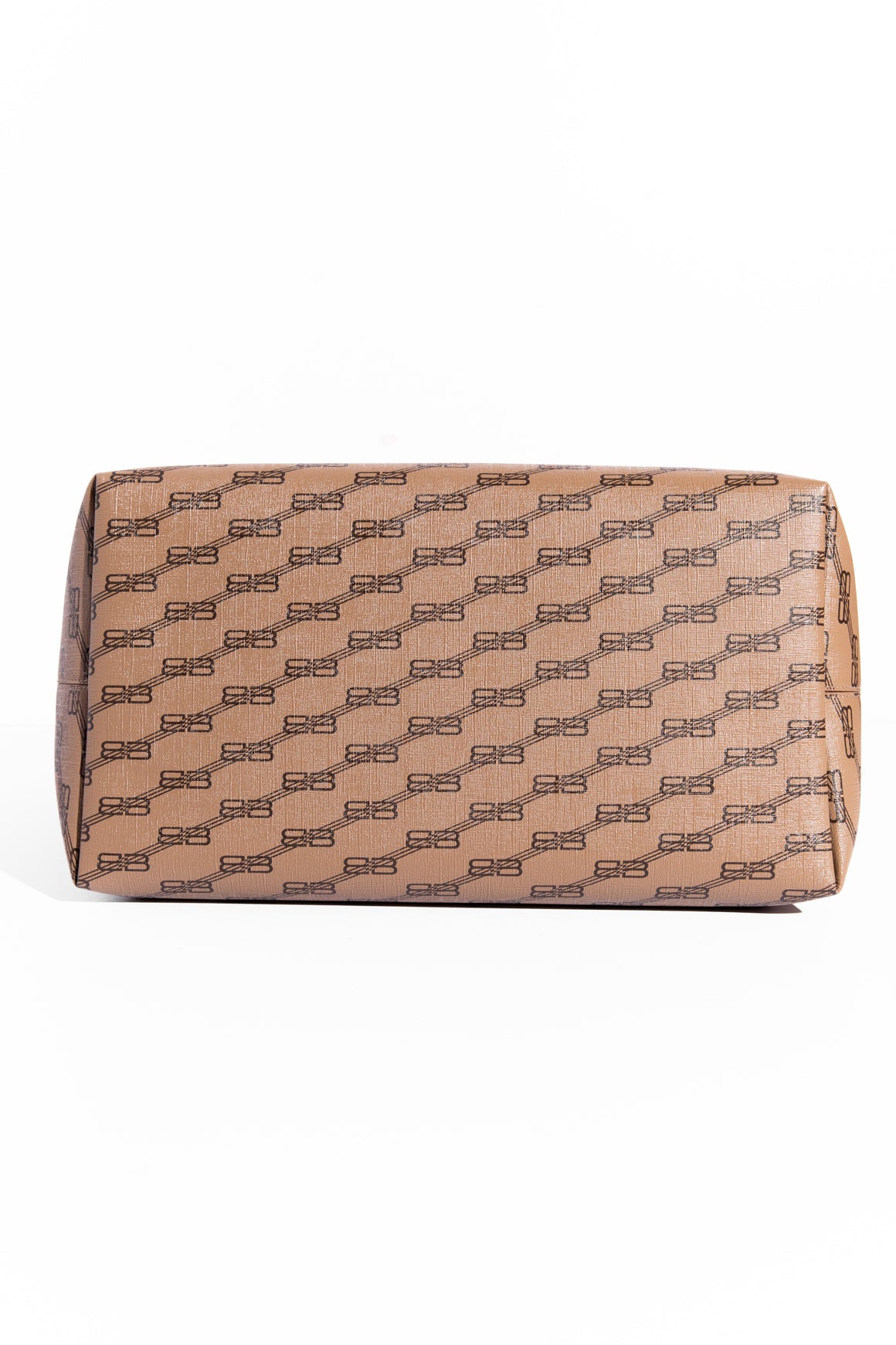 BALENCIAGA Tan BB Monogram East-West Large Shopper Tote