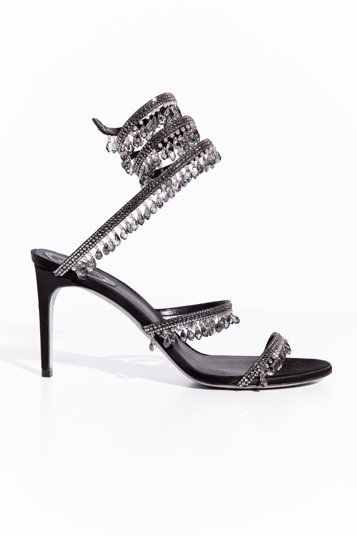 RENÉ CAOVILLA Chandelier Crystal Wrap Heel (Sz. 41)