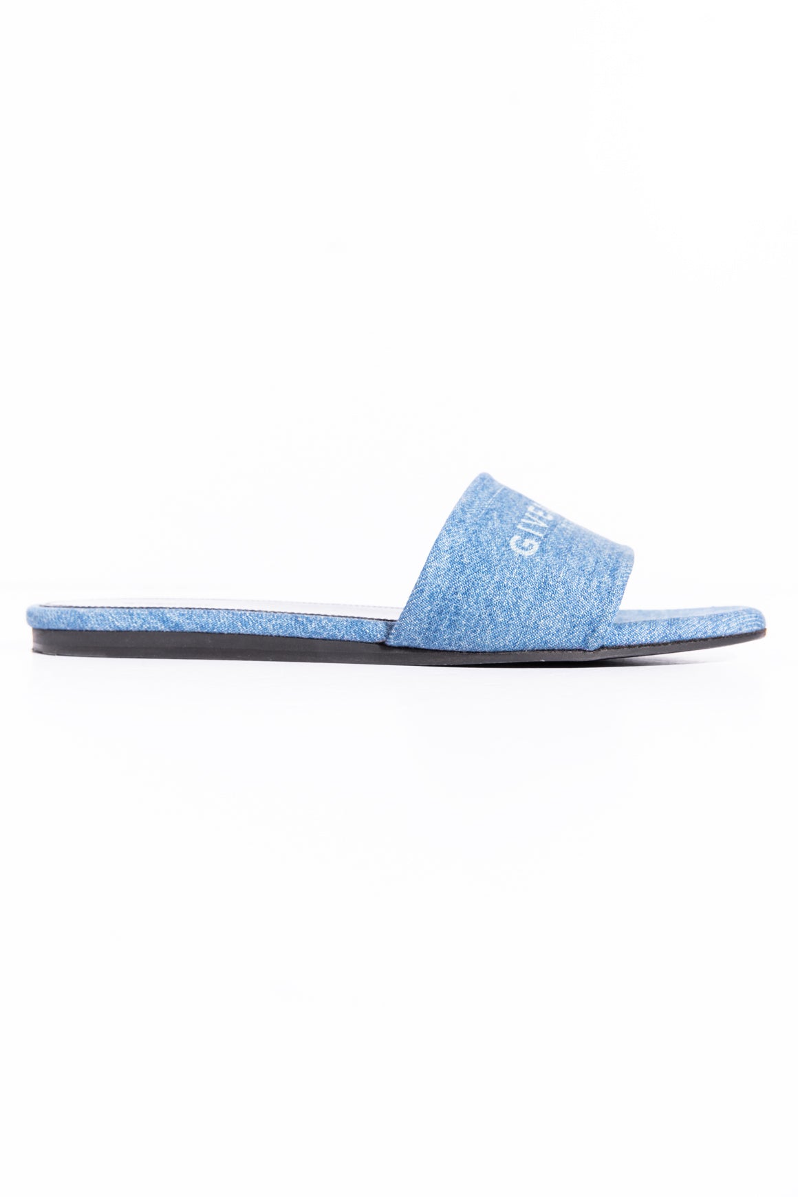 GIVENCHY Denim Logo Slide Sandals (Sz. 36)