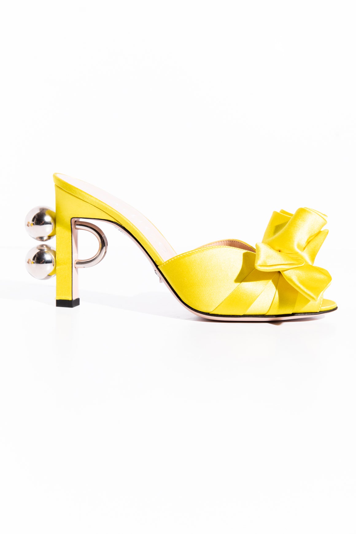 GUCCI Yellow Satin "Shawana" Heeled Mules (Sz. 36.5)