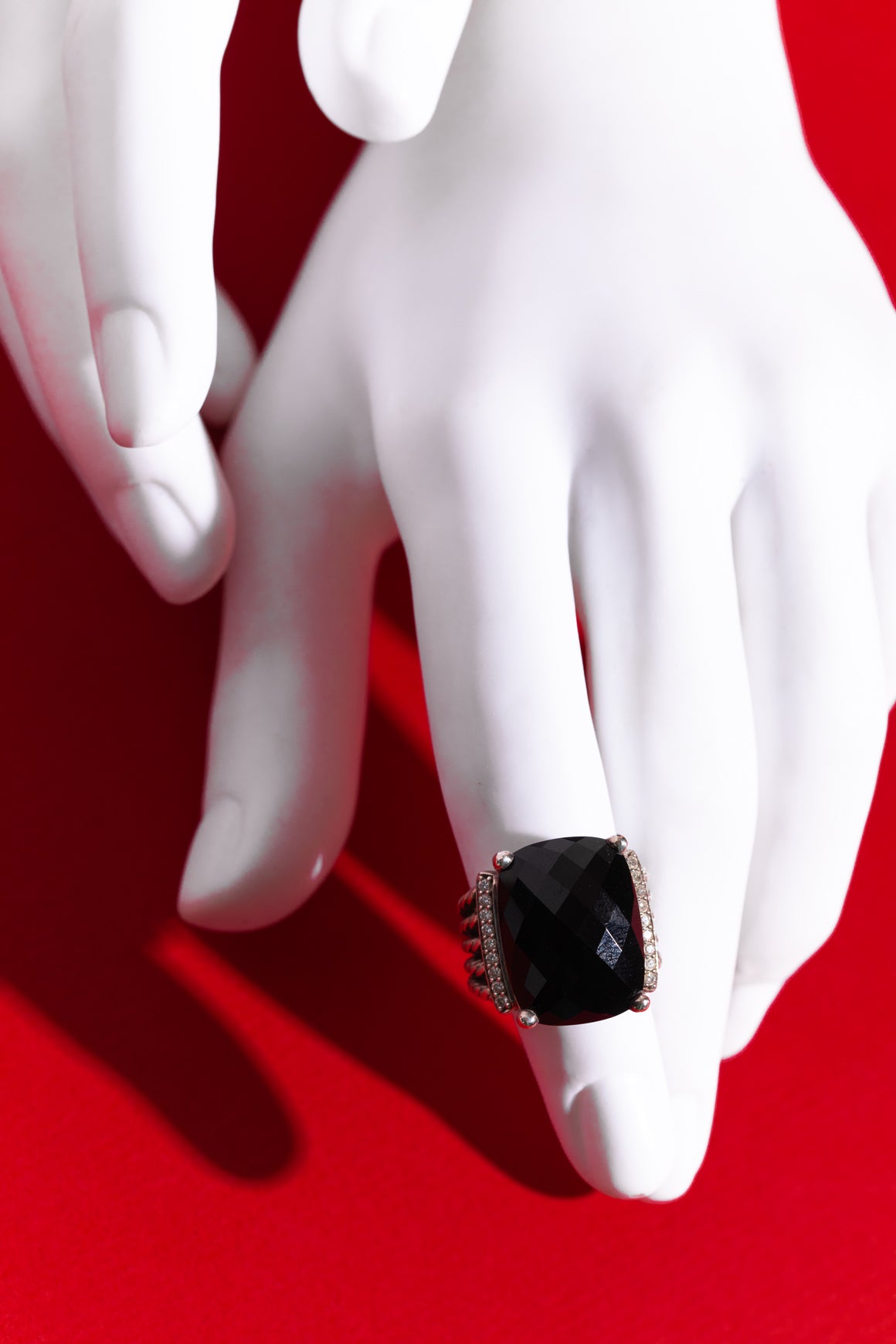 DAVID YURMAN Black Onyx & Diamonds Wheaton Ring