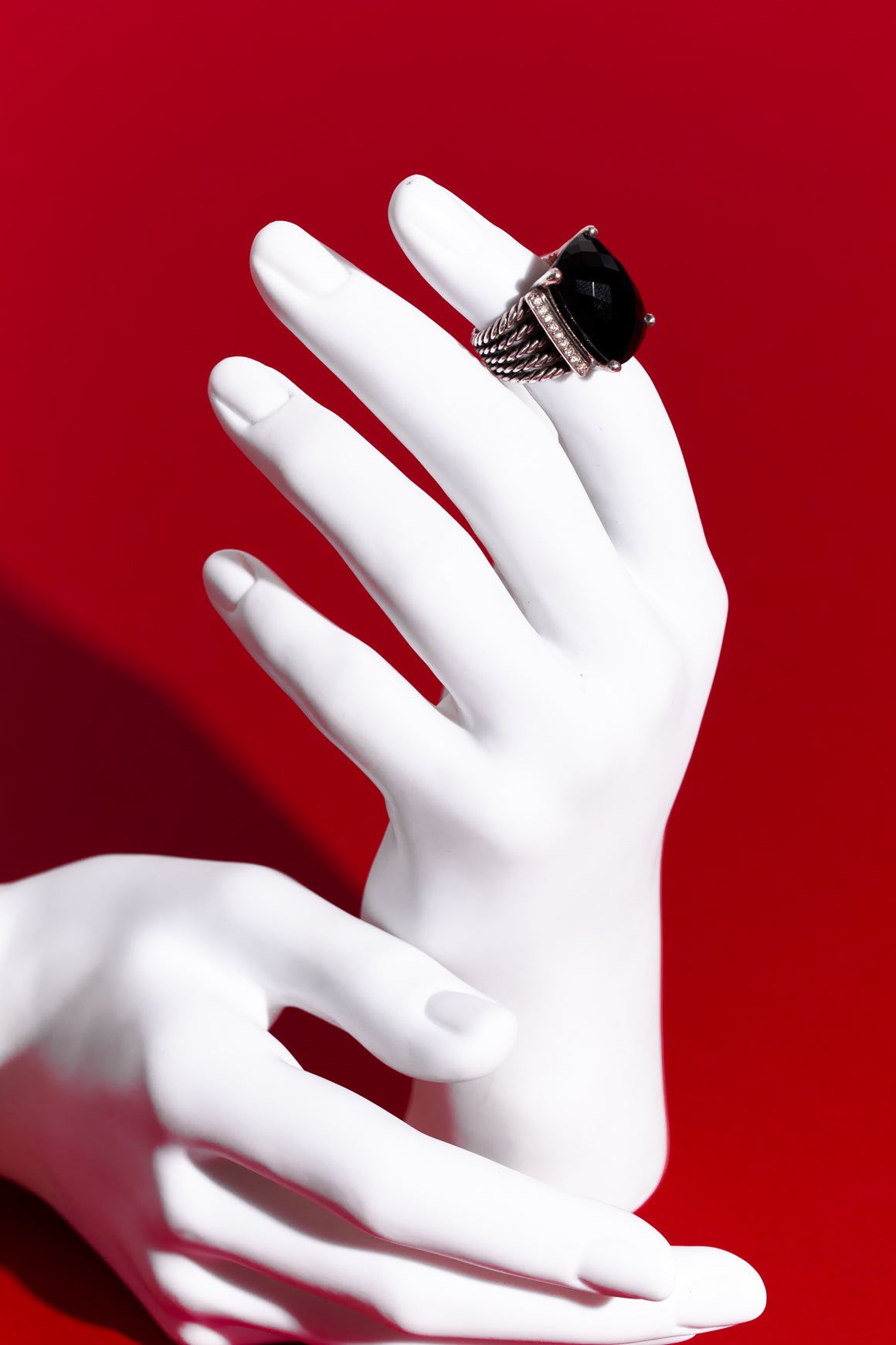 DAVID YURMAN Black Onyx & Diamonds Wheaton Ring