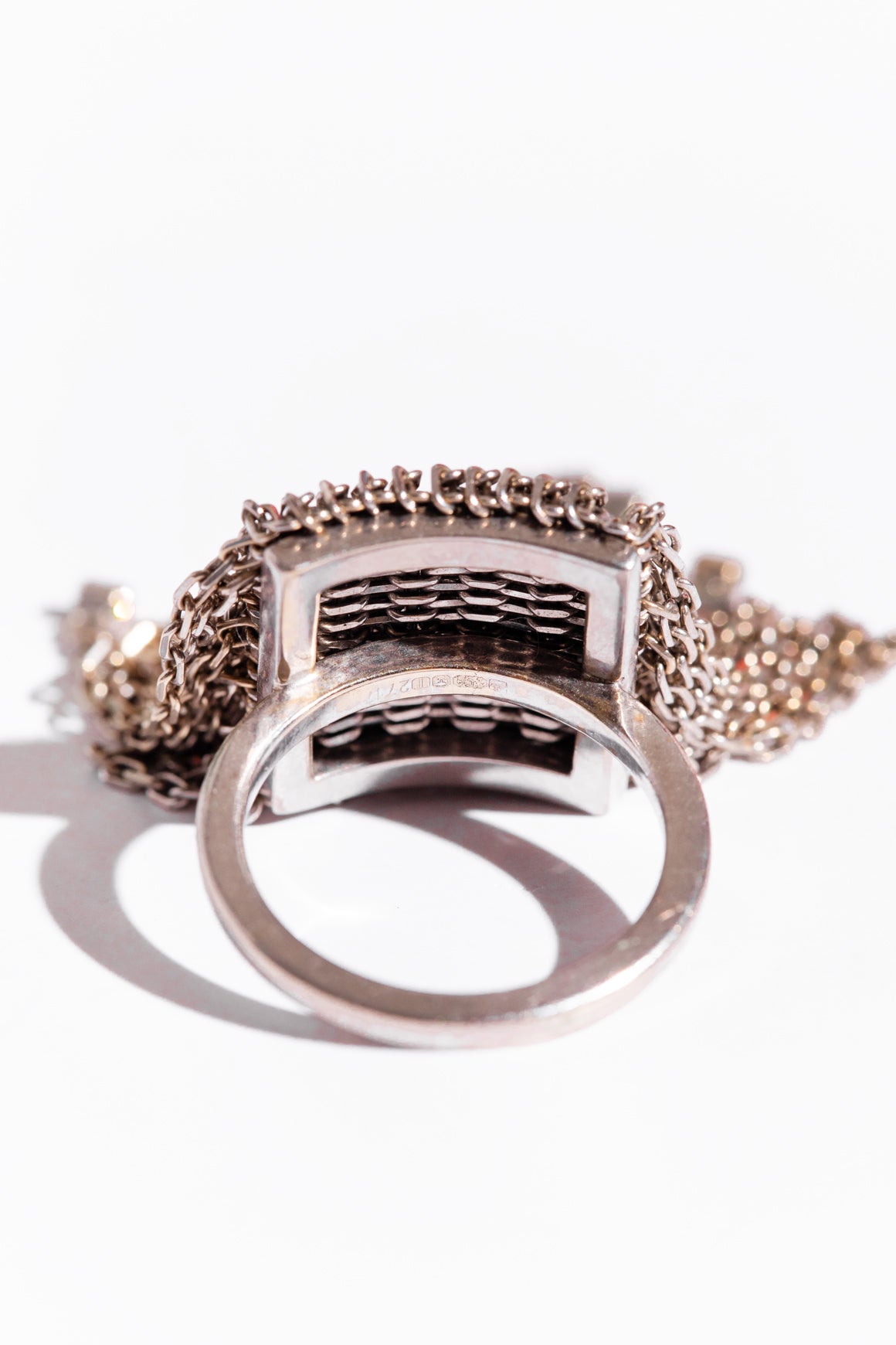 SOLANGE 18K White Gold Fringe Diamond Ring