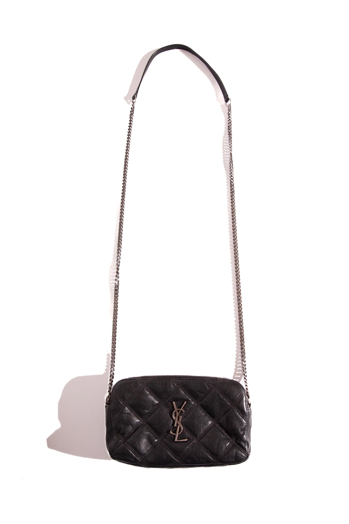 SAINT LAURENT Calfskin Becky Pouch w/ Chain