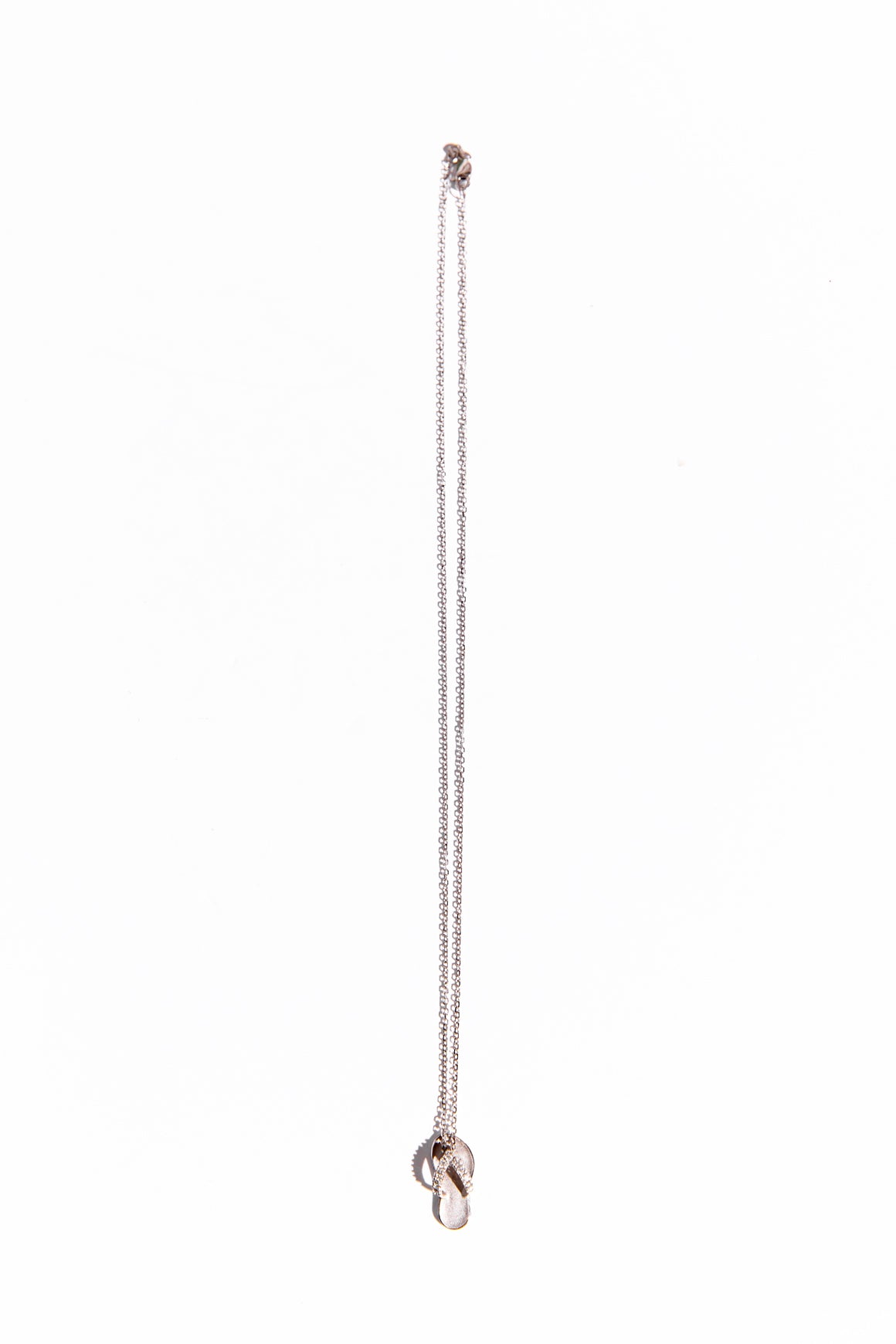 NA HOKU White Gold & Diamond Flip Flop Necklace