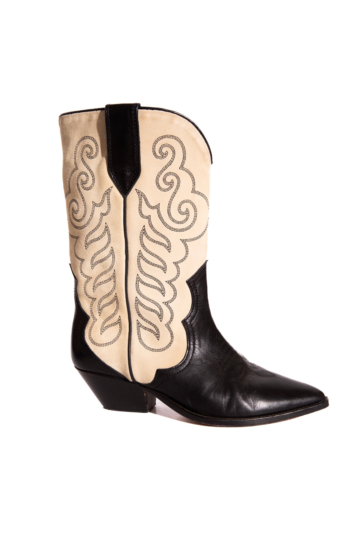 ISABEL MARANT Two Tone Mid Calf Western Boots (Sz. 41)