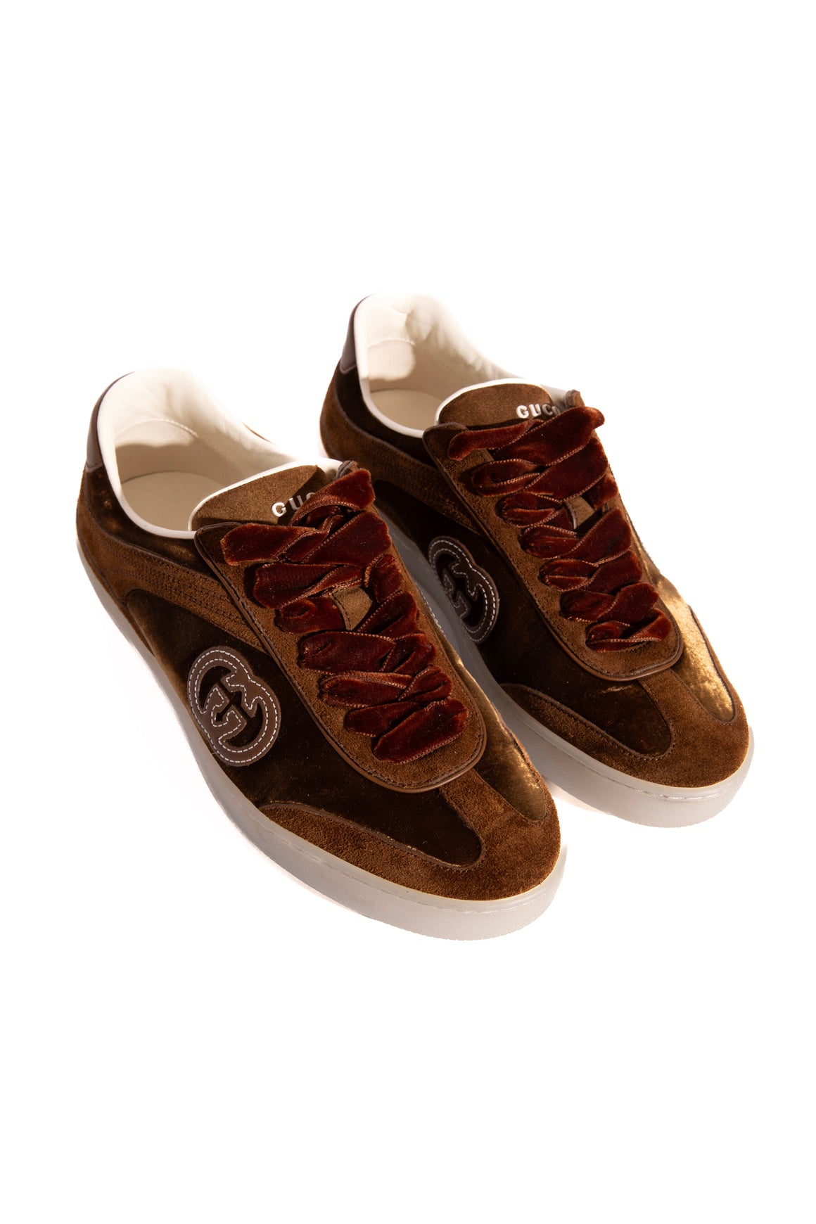 GUCCI Brown Velvet Low Top Sneakers (Sz. 37)