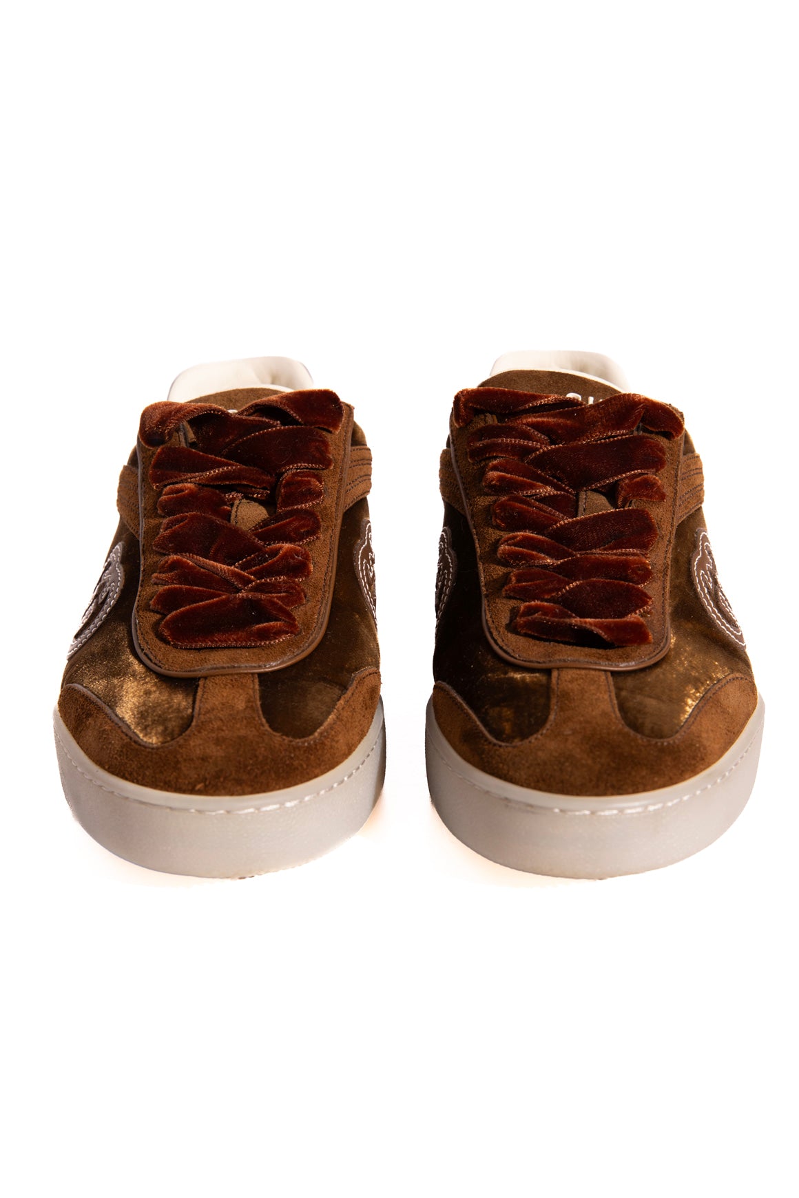 GUCCI Brown Velvet Low Top Sneakers (Sz. 37)