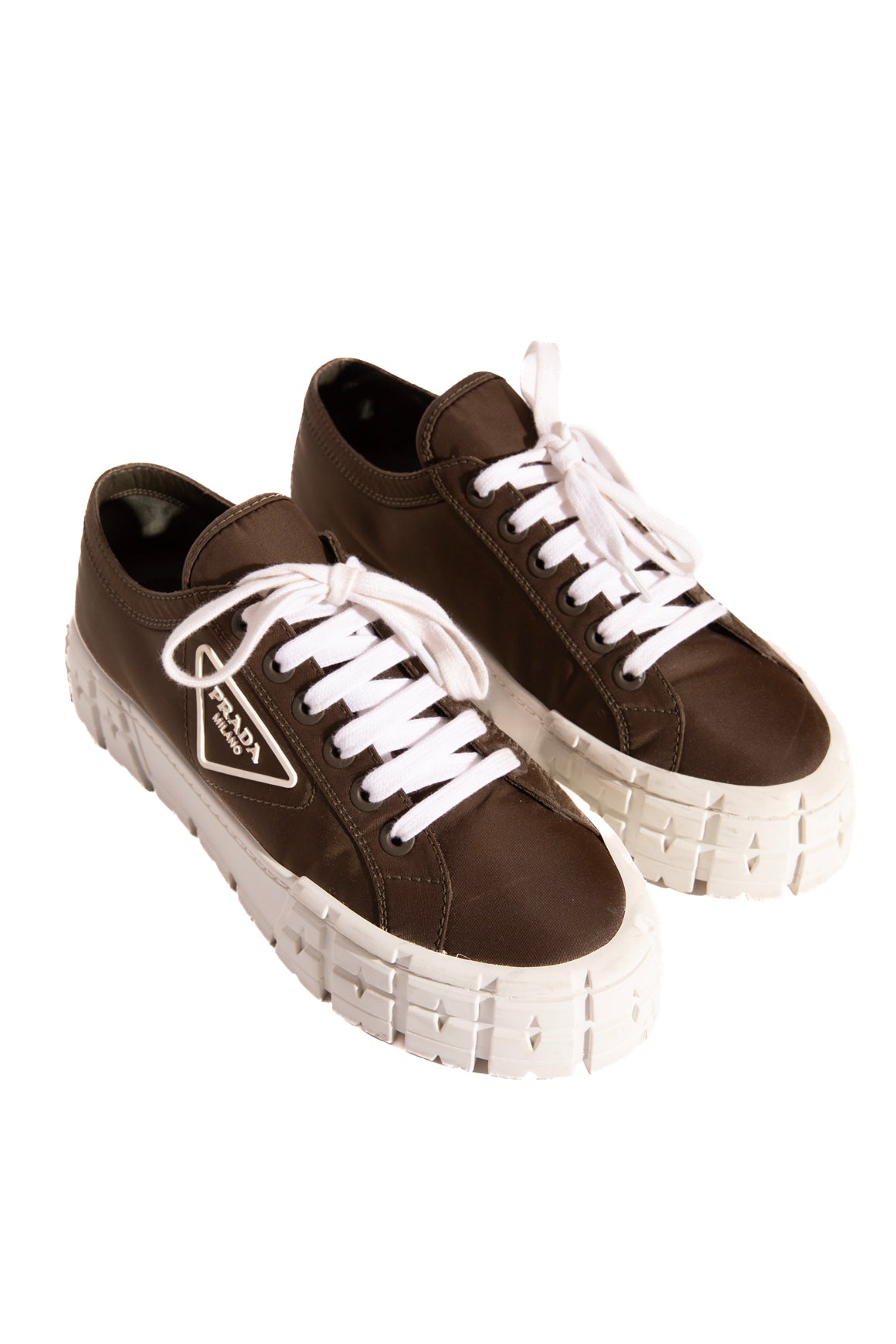 PRADA Olive Monolith Platform Sneakers (Sz. 41)
