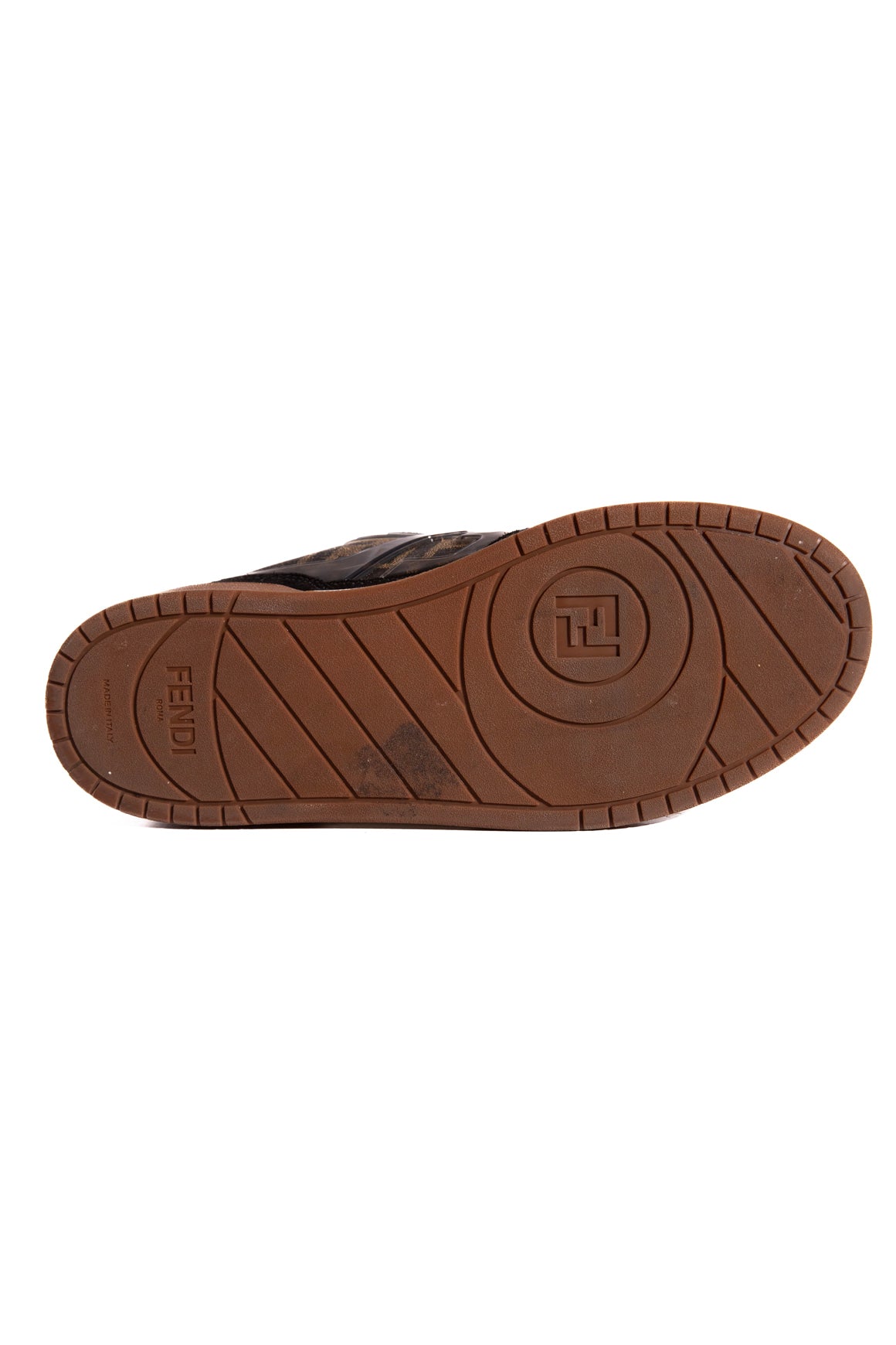 FENDI Black Velvet & Zucca Canvas Sneakers (Sz. 37.5)