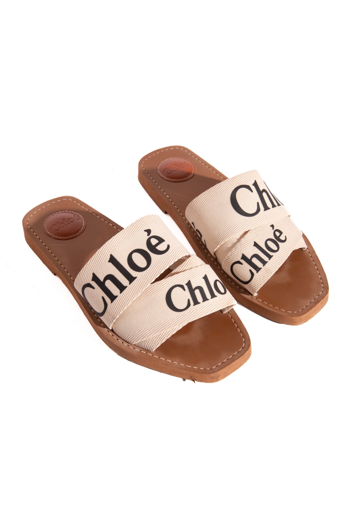 CHLOE Canvas Logo Strap Sandals (Sz. 38)