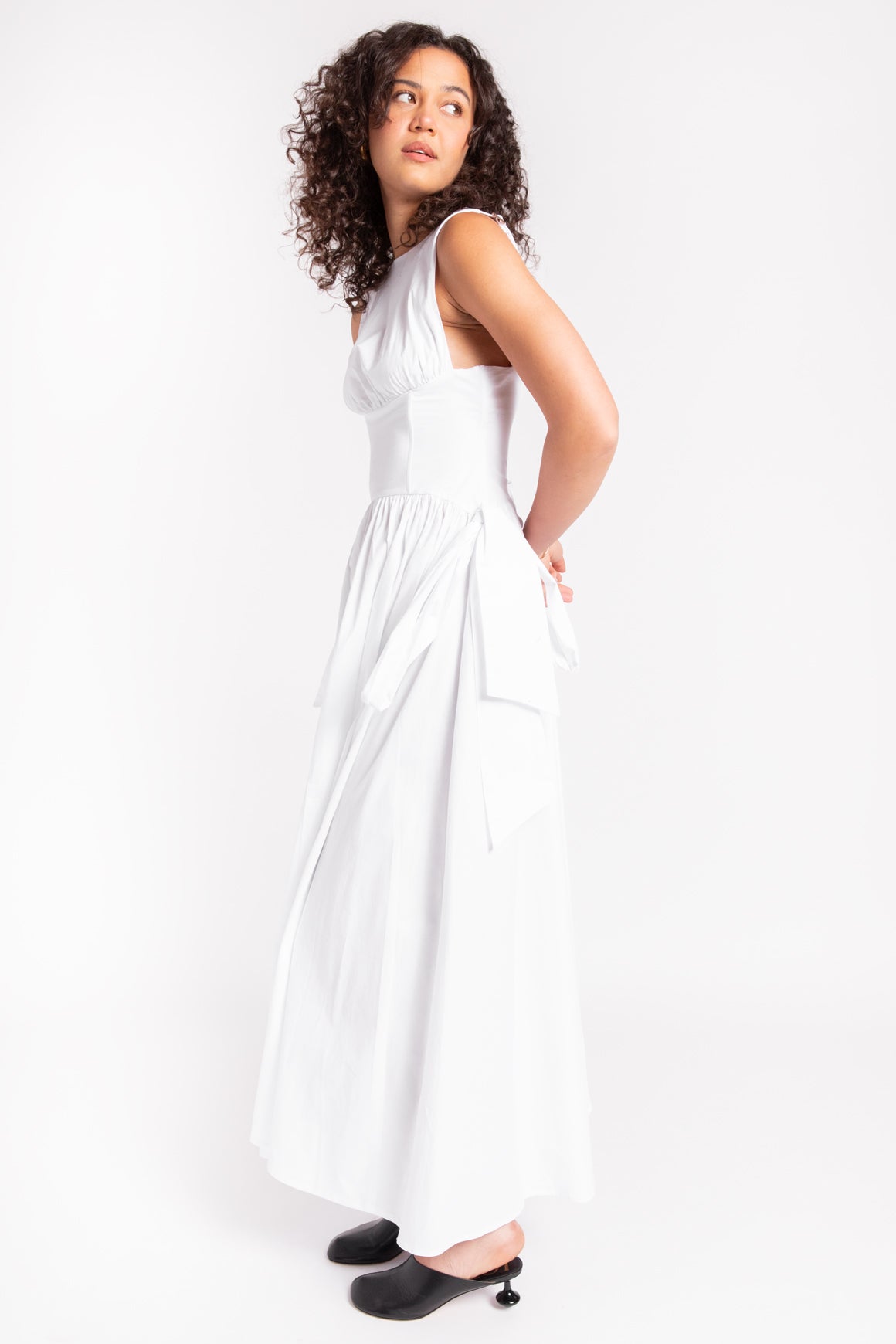ANDREA IYAMAH White Apron Maxi Dress