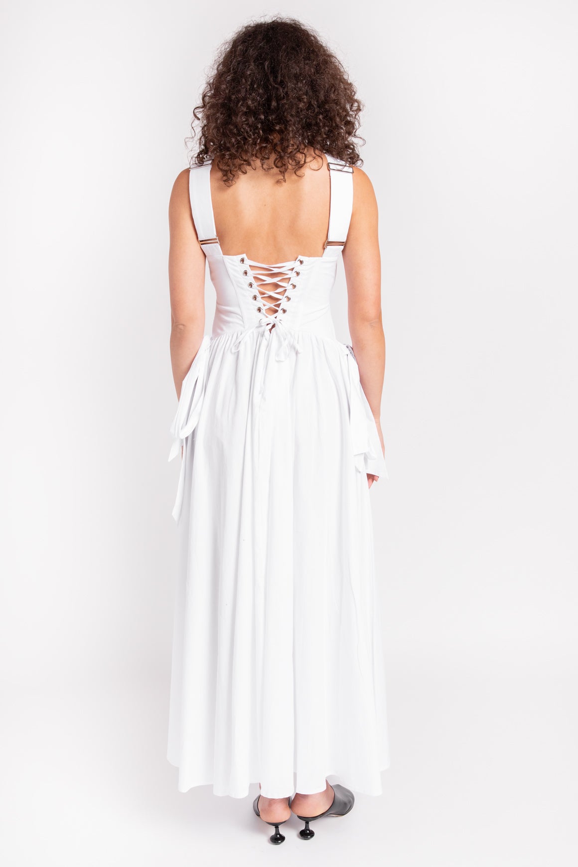 ANDREA IYAMAH White Apron Maxi Dress