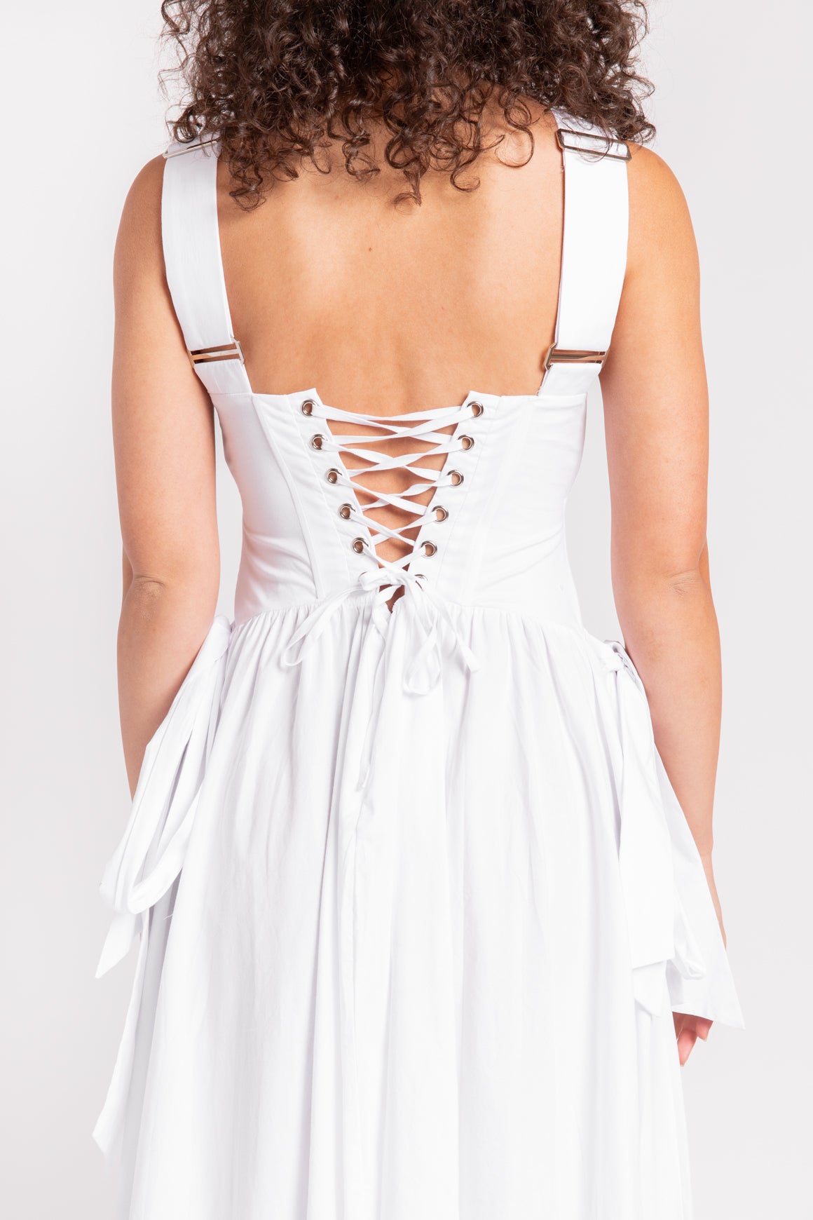 ANDREA IYAMAH White Apron Maxi Dress